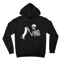 Skeleton Hand Playing Cat Funny Halloween Costume Skull Tall Hoodie