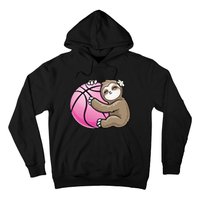 Sloth Hug Pink Ball Basketball Sports Lover Cute Hoodie