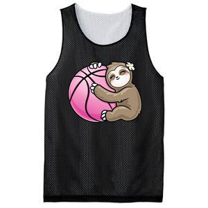 Sloth Hug Pink Ball Basketball Sports Lover Cute Mesh Reversible Basketball Jersey Tank