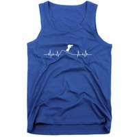 Skier Heartbeat Pulse Mountains Ski Sport Skiing Skiing Meaningful Gift Tank Top