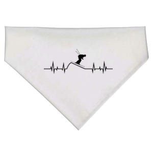 Skier Heartbeat Pulse Mountains Ski Sport Skiing Skiing Meaningful Gift USA-Made Doggie Bandana