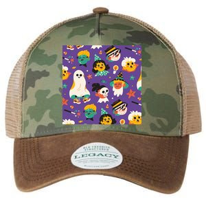 Spooky Halloween Pattern Cartoon Legacy Tie Dye Trucker Hat