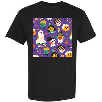 Spooky Halloween Pattern Cartoon Garment-Dyed Heavyweight T-Shirt