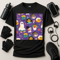 Spooky Halloween Pattern Cartoon Cooling Performance Crew T-Shirt