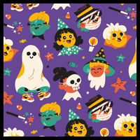 Spooky Halloween Pattern Cartoon Long Sleeve Shirt