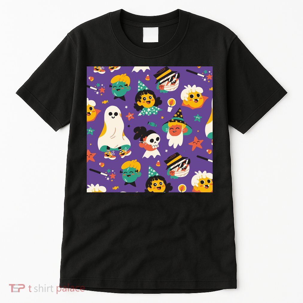 Spooky Halloween Pattern Cartoon Tall T-Shirt