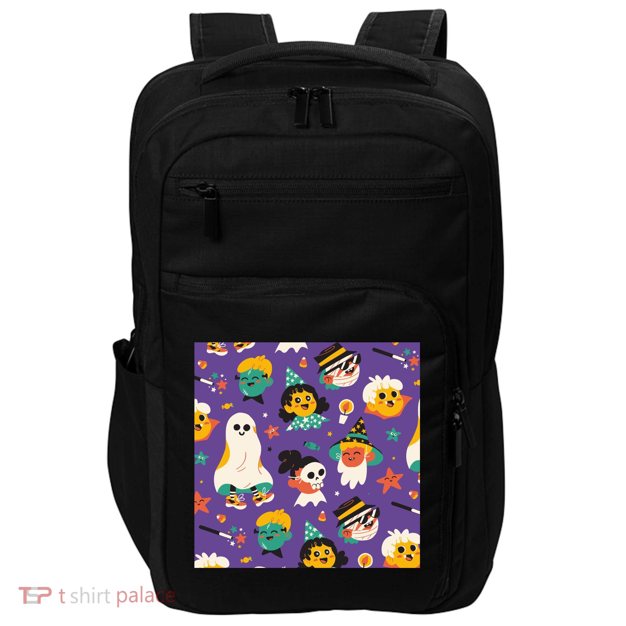 Spooky Halloween Pattern Cartoon Impact Tech Backpack