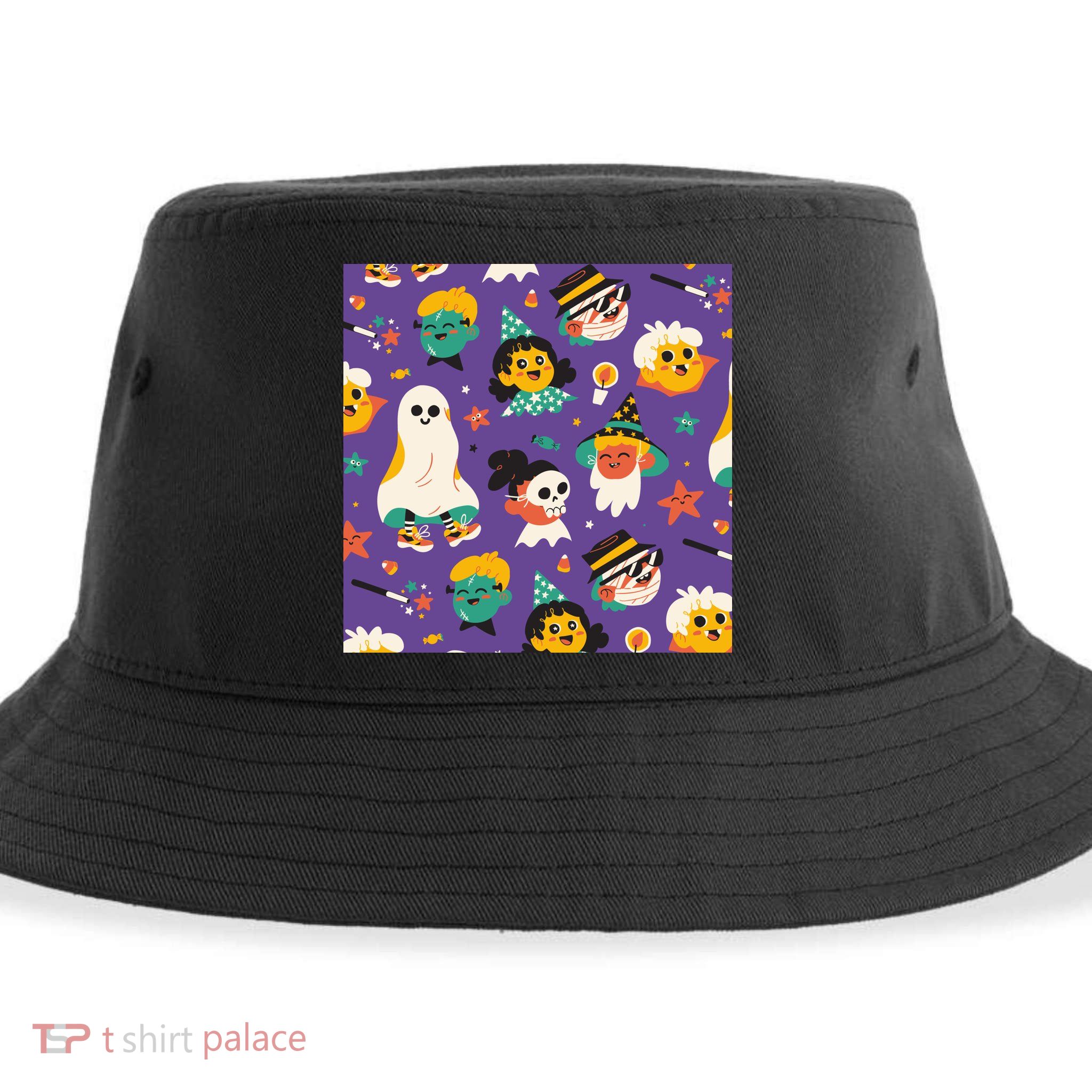 Spooky Halloween Pattern Cartoon Sustainable Bucket Hat