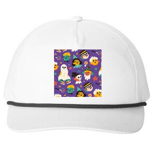 Spooky Halloween Pattern Cartoon Snapback Five-Panel Rope Hat