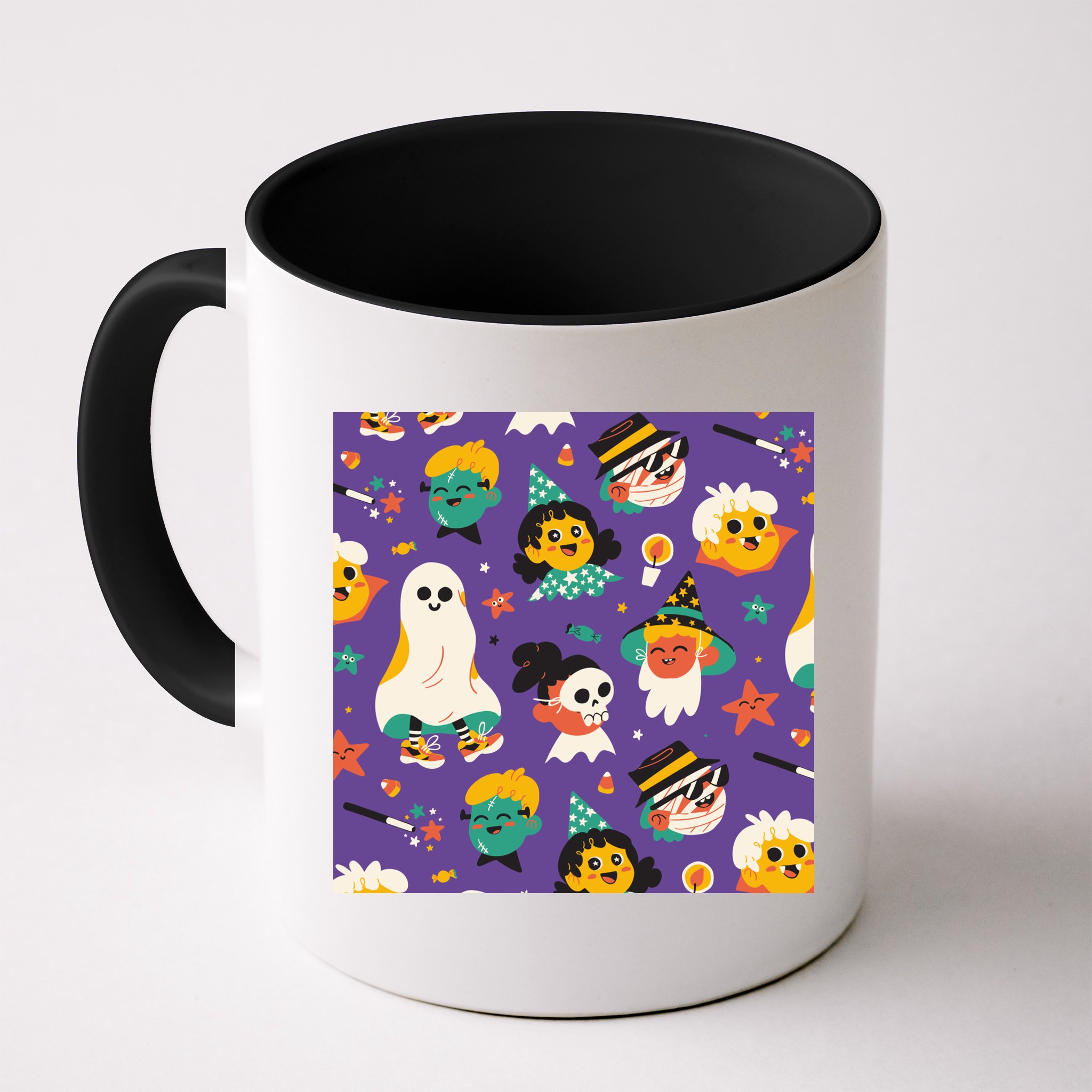 Spooky Halloween Pattern Cartoon Mug