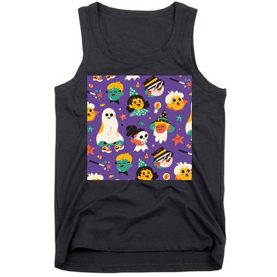 Spooky Halloween Pattern Cartoon Tank Top