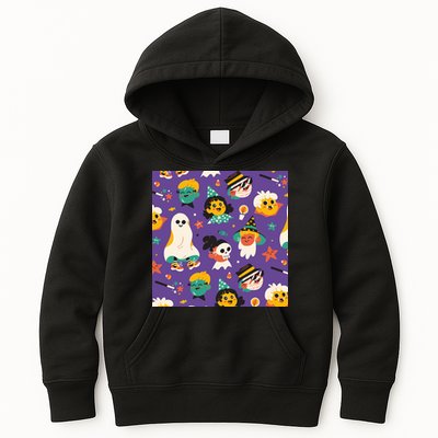 Spooky Halloween Pattern Cartoon Kids Hoodie