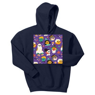 Spooky Halloween Pattern Cartoon Kids Hoodie