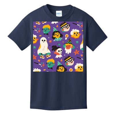 Spooky Halloween Pattern Cartoon Kids T-Shirt