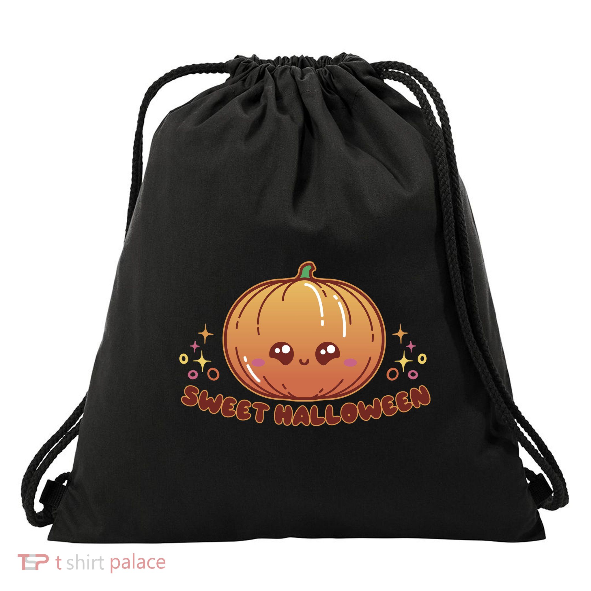 Sweet Halloween Pumpkin Drawstring Bag