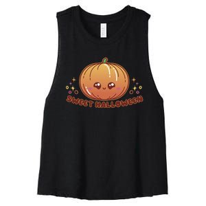 Sweet Halloween Pumpkin Women's Racerback Cropped Tank