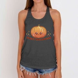 Sweet Halloween Pumpkin Women's Knotted Racerback Tank