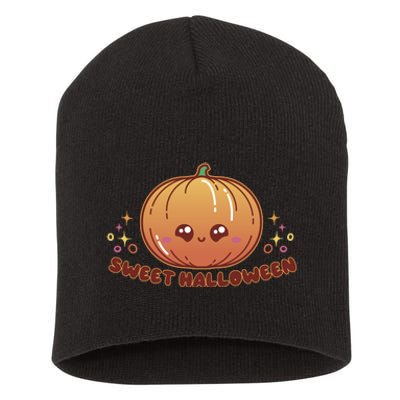 Sweet Halloween Pumpkin Short Acrylic Beanie