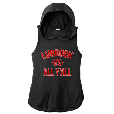 State Hometown Pride Lubbock Texas Ladies PosiCharge Tri-Blend Wicking Draft Hoodie Tank