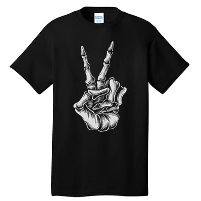 Skeleton Hand Peace Sign Bones Vintage Retro Peace Tall T-Shirt