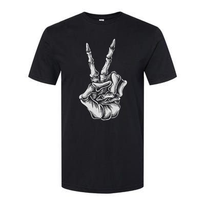 Skeleton Hand Peace Sign Bones Vintage Retro Peace Softstyle® CVC T-Shirt