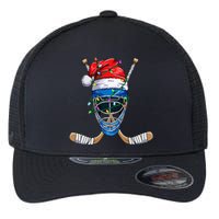 Santa Hockey Player Christmas holiday 2024 Flexfit Unipanel Trucker Cap