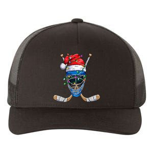 Santa Hockey Player Christmas holiday 2024 Yupoong Adult 5-Panel Trucker Hat