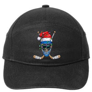 Santa Hockey Player Christmas holiday 2024 7-Panel Snapback Hat