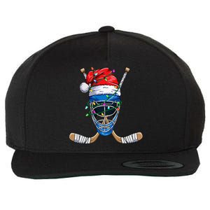 Santa Hockey Player Christmas holiday 2024 Wool Snapback Cap