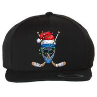 Santa Hockey Player Christmas holiday 2024 Wool Snapback Cap