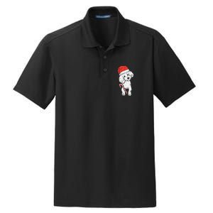 Santa Hat Poodle Dog Christmas Xmas Dry Zone Grid Polo