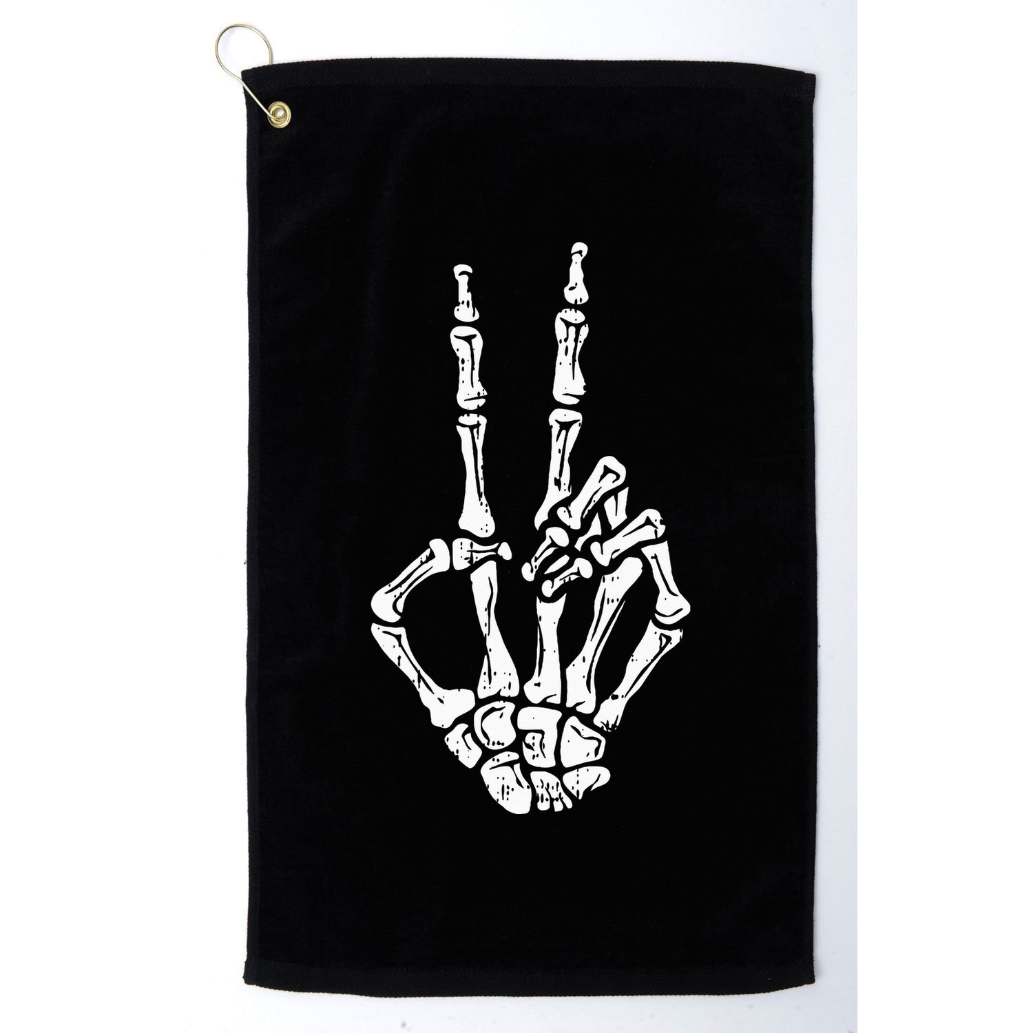 Skeleton Hand Peace Sign Halloween Costume Bones Golf Towel