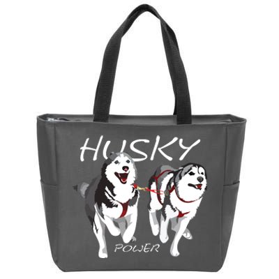 Siberian Husky Power Awesome Cute Husky Zip Tote Bag