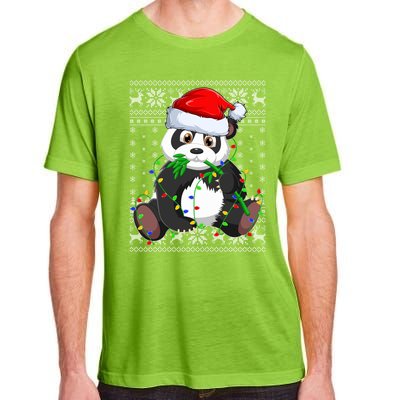 Santa Hat Panda Xmas Lighting Ugly Panda Christmas Great Gift Adult ChromaSoft Performance T-Shirt