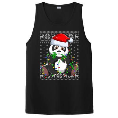 Santa Hat Panda Xmas Lighting Ugly Panda Christmas Great Gift PosiCharge Competitor Tank