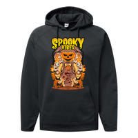 Spooky Halloween Pumpkin And Flames Graphic Performance Fleece Hoodie