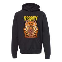 Spooky Halloween Pumpkin And Flames Graphic Premium Hoodie