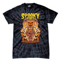 Spooky Halloween Pumpkin And Flames Graphic Tie-Dye T-Shirt