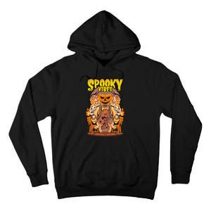 Spooky Halloween Pumpkin And Flames Graphic Tall Hoodie