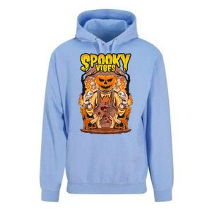 Spooky Halloween Pumpkin And Flames Graphic Unisex Surf Hoodie