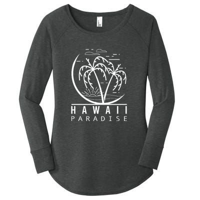 Surfing Hawaii Paradise Palm Beach For Surf Lovers Gift Women's Perfect Tri Tunic Long Sleeve Shirt