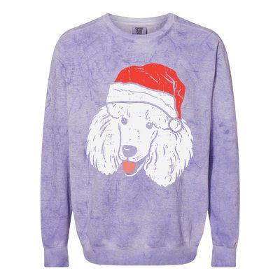 Santa Hat Poodle Christmas Pajamas Xmas Pjs Dog Lover Owner Gift Colorblast Crewneck Sweatshirt