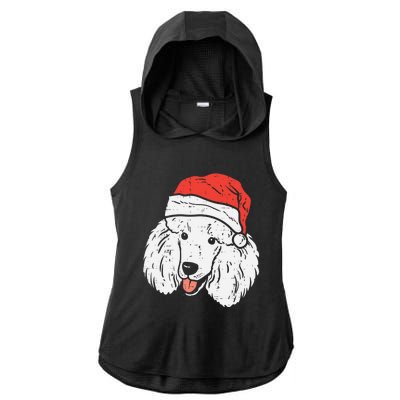 Santa Hat Poodle Christmas Pajamas Xmas Pjs Dog Lover Owner Gift Ladies PosiCharge Tri-Blend Wicking Draft Hoodie Tank