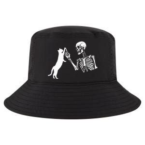 Skeleton Hand Playing Cat Funny Halloween Cool Comfort Performance Bucket Hat