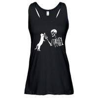 Skeleton Hand Playing Cat Funny Halloween Ladies Essential Flowy Tank