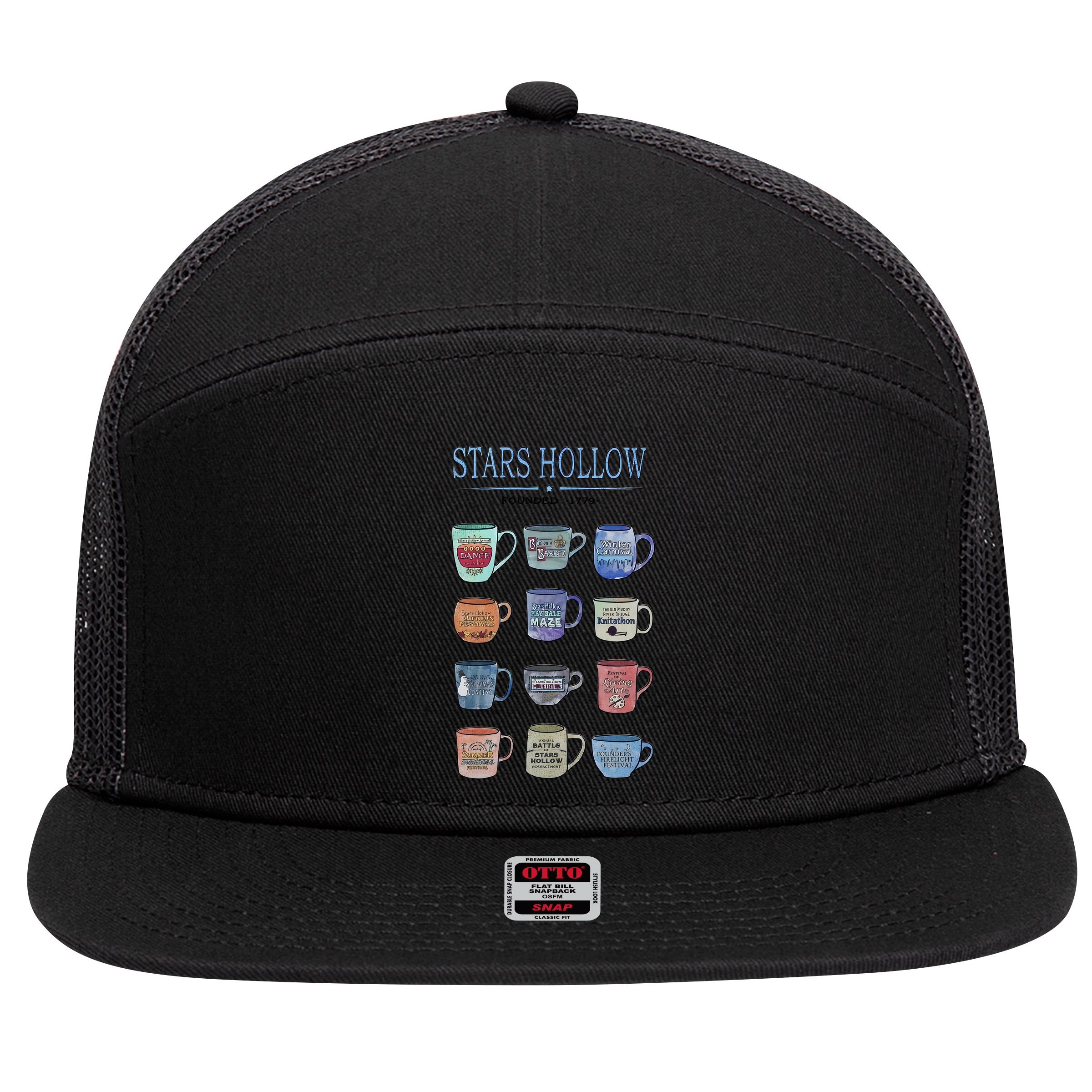 Stars Hollow Pounded 1779 Luke’s Diner Coffee Mug Lover Trending 7 Panel Mesh Trucker Snapback Hat