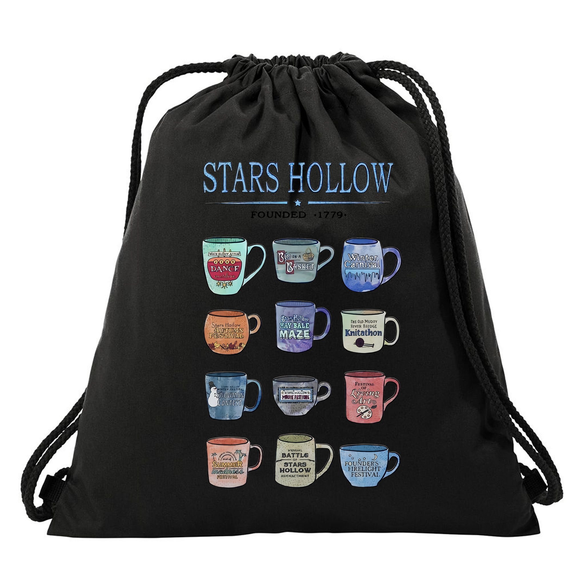 Stars Hollow Pounded 1779 Luke’s Diner Coffee Mug Lover Trending Drawstring Bag