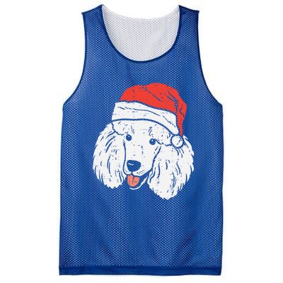 Santa Hat Poodle Christmas Xmas Dog Lover Owner Gift Mesh Reversible Basketball Jersey Tank