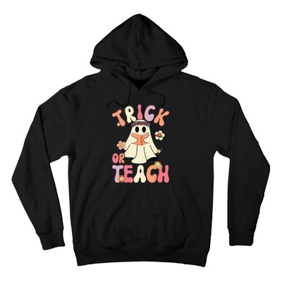 Spooky Halloween Retro Floral Ghost Teacher Costume Hoodie