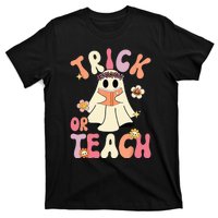 Spooky Halloween Retro Floral Ghost Teacher Costume T-Shirt